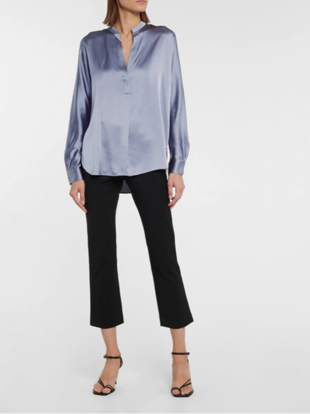 Vince women’s Silk satin blouse long sleeve XS minimalist capsule chic